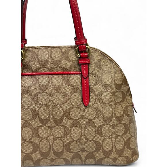 Coach Peyton Signature Cora Dome Coated Canvas Satchel Bag - Picture 8 of 16
